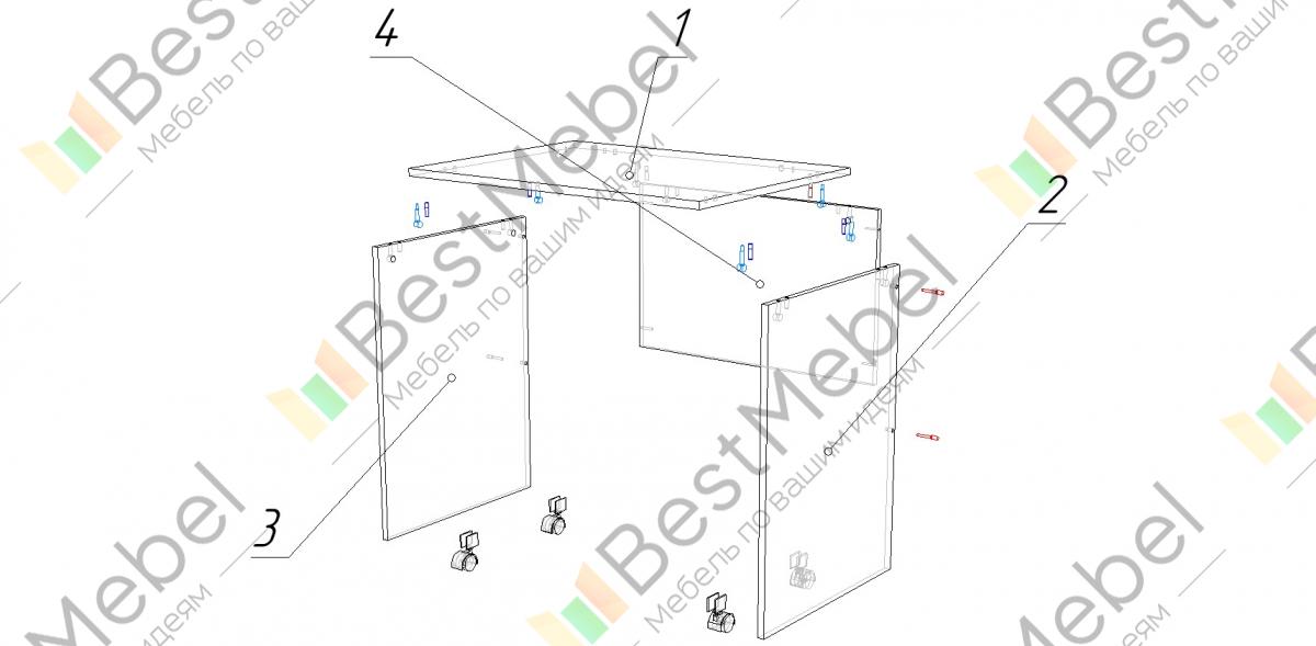 Компьютерный стол схема сборки