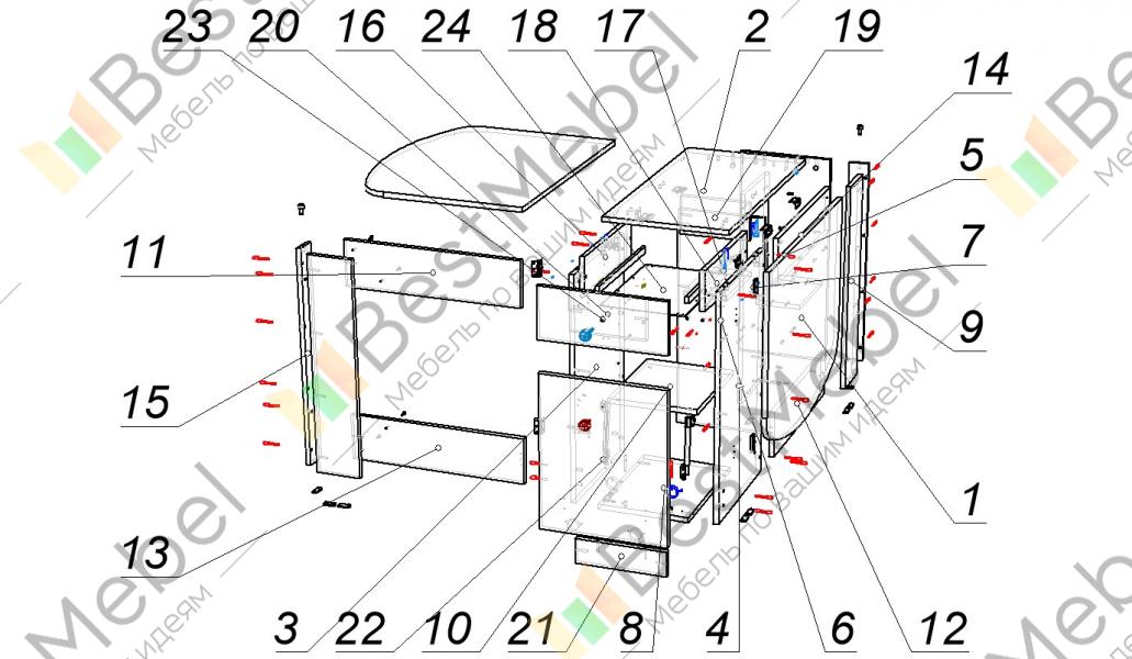 Сборка стол тумба стандарт