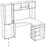 Схема сборки Стол угловой компьютерный с надстройкой Лайт-2 1200 BMS