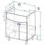 Чертеж Тумба в ванную комнату Уно 4 BMS