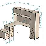 Схема сборки Угловой письменный стол для двоих Нико 82 BMS