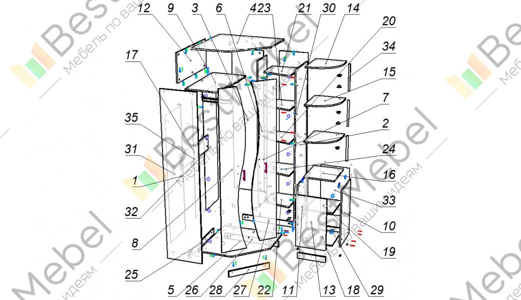 Угловой шкаф белла инструкция по сборке