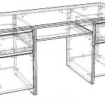 Схема сборки Письменный стол Каспиан BIU 2D2S 160 КB-008 BMS