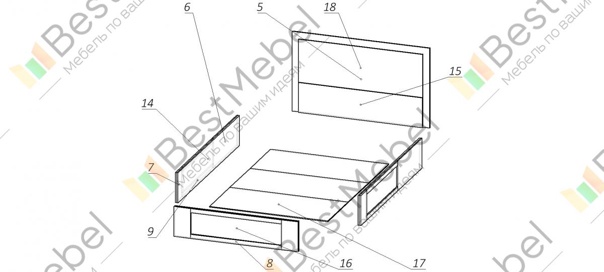 Схема сборки мягкой кровати