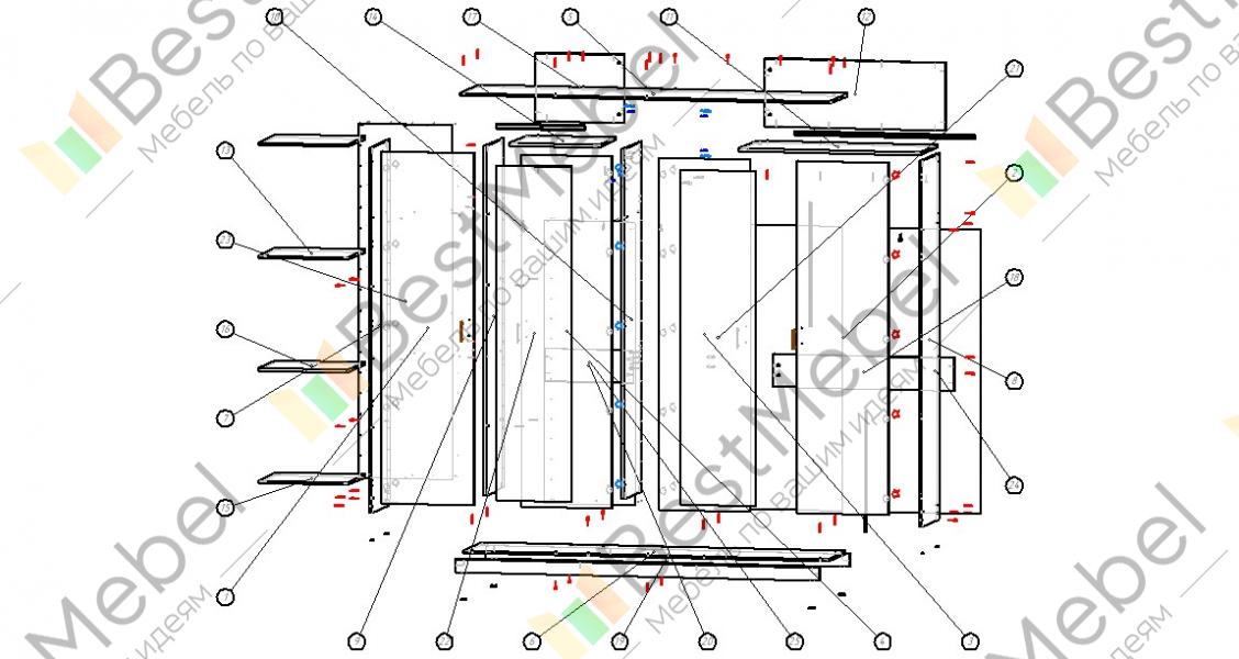 Схема сборки распашного шкафа